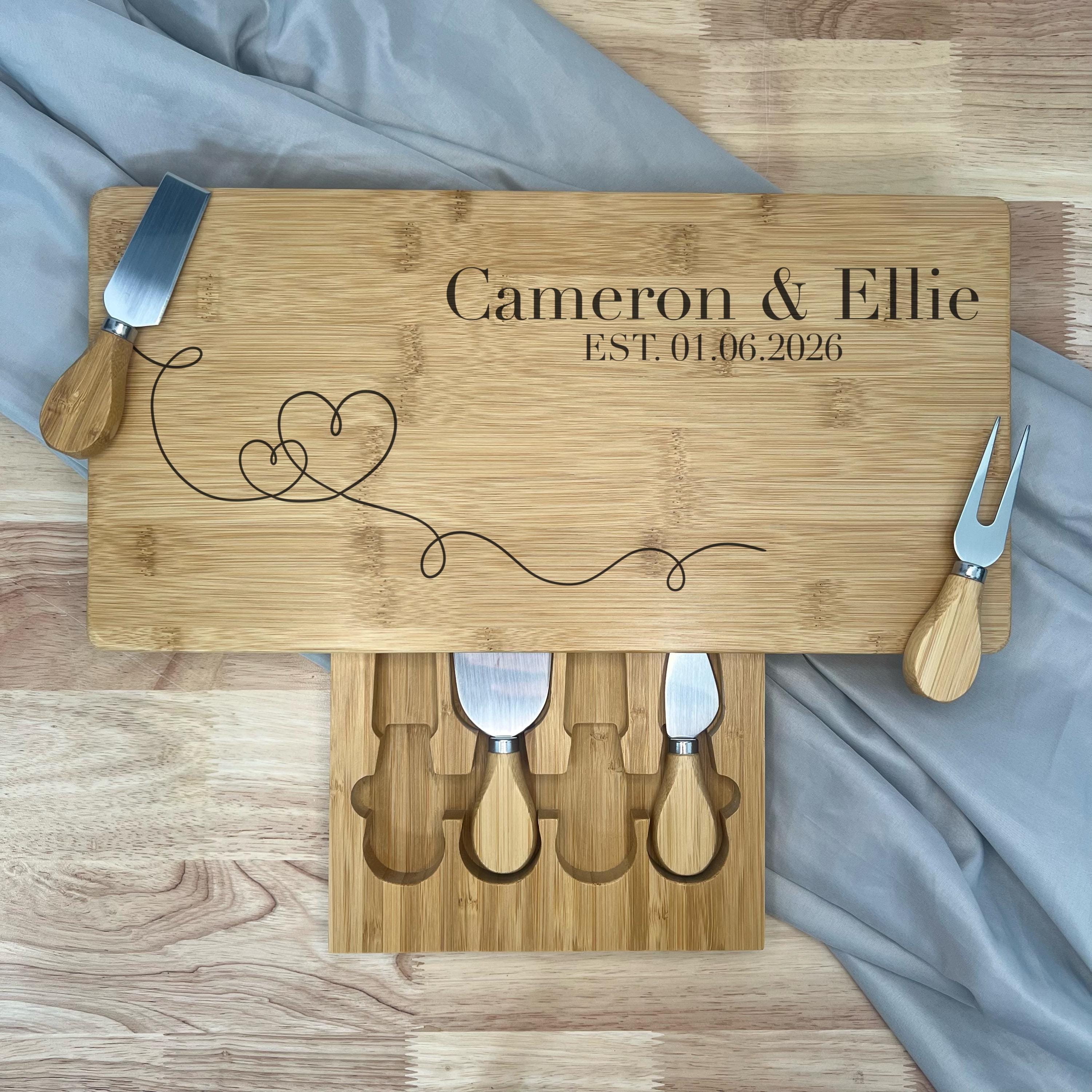 Personalised Cheese Board Gift Set Wedding Gifts Engagement