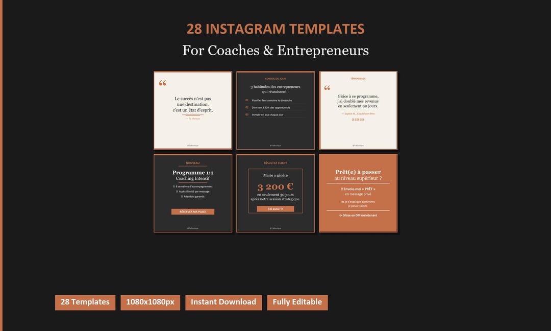 Instagram Templates for Coaches | 28 Canva Social Media Templates ...
