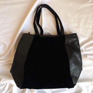 DESMO Tote Bag Black Velvet Handbag Leather Black Bag Accessories Classy vOffice Siren Style Roomy Handbag DESMO Soft Leather Bag Tote Roomy