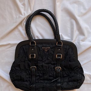 vintage PRADA handbag vintage PRADA bag 90s Prada cloth bag PRADA nylon bag Made in Italy Prada fashion Milan fashion