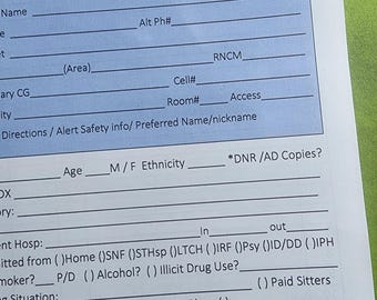 2026 New Hospice Admission Assessment Template (Digital Download) Revised to include Eligibility & HOPE items