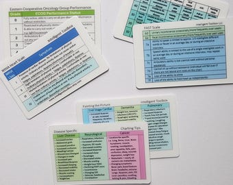 Bundle of 3 Hospice Nurse PPS FAST Scales Reference Card, NYHA, Paint the Picture reference card pvc Badge Buddy