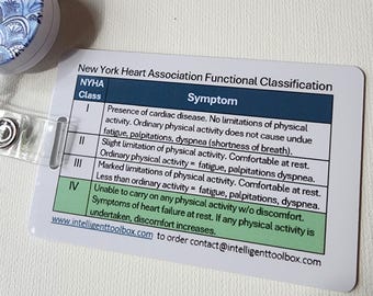 Hospice Nurse NYHA ECOG Scale Badge Buddy – PVC Reference Card