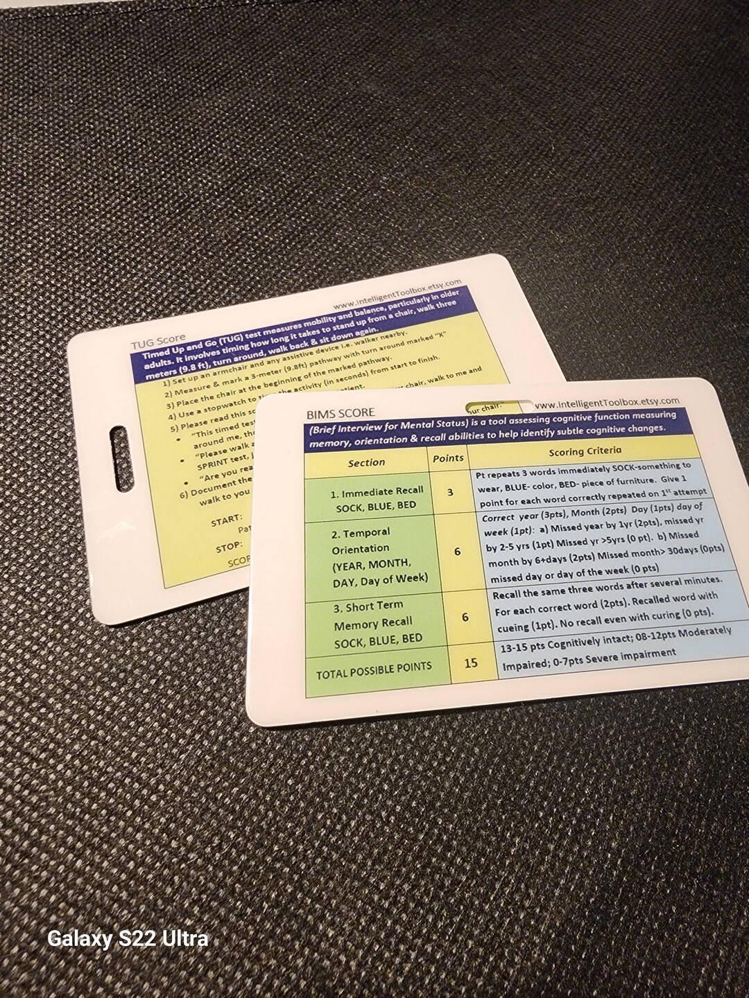 Nursing Reference Card: TUG & BIMS Scores for Home Health, PT - Etsy