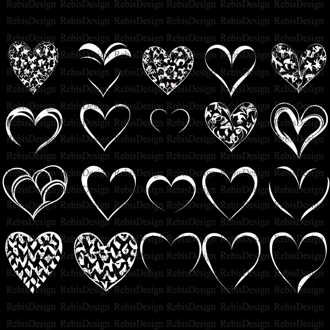 Heart Bundle PNG File Digital Download Sublimation Hearts Heart Bundle ...