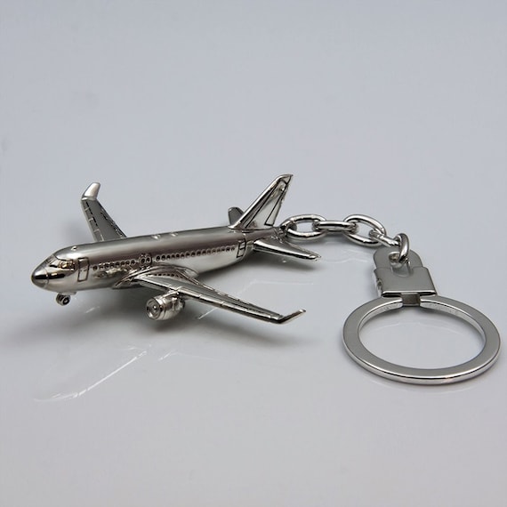 Portachiavi aereo Airbus A320, portachiavi in argento sterling 925