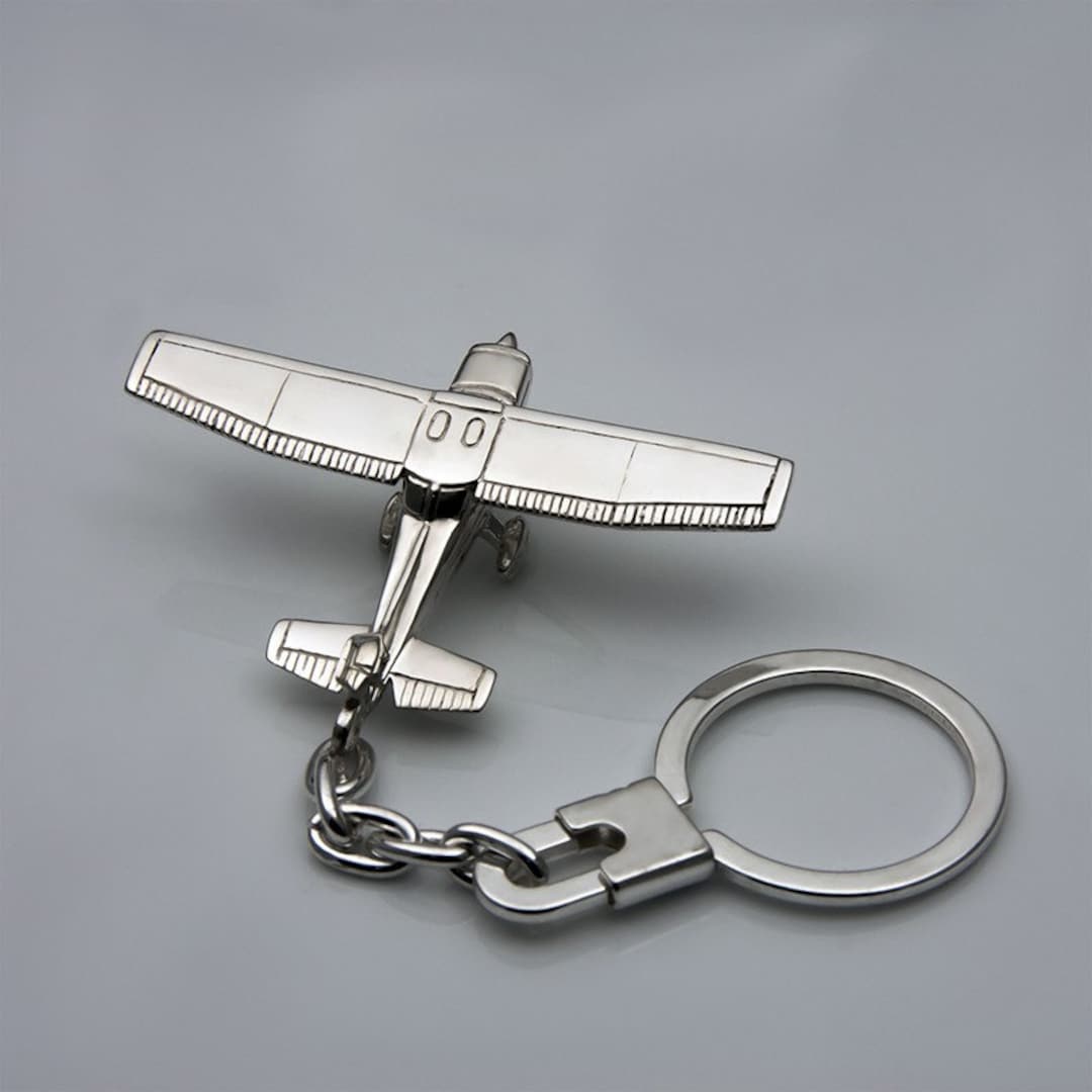 Airplane Cessna Sterling Silver Keychain, Sport Airplane Keyring, Pilot ...