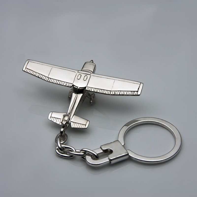 Airplane Cessna Sterling Silver Keychain Sport Airplane Keyring Pilot Gift for Men Detalied Airplane Charm Fly Safe Keychain Aviators Etsy