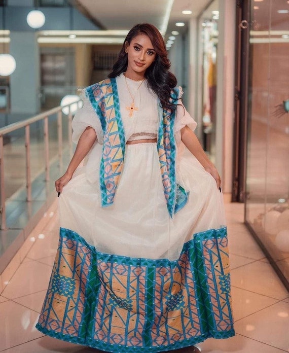 New Menen ethiopian Traditional Dresseritrean Dresshabesha - Etsy UK