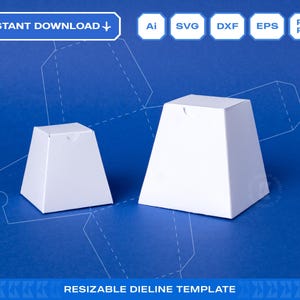 Platt topp pyramidlåda SVG | Mall för liten geometrisk godisask | Cricut-skärfil för gåvor och presenter DIY