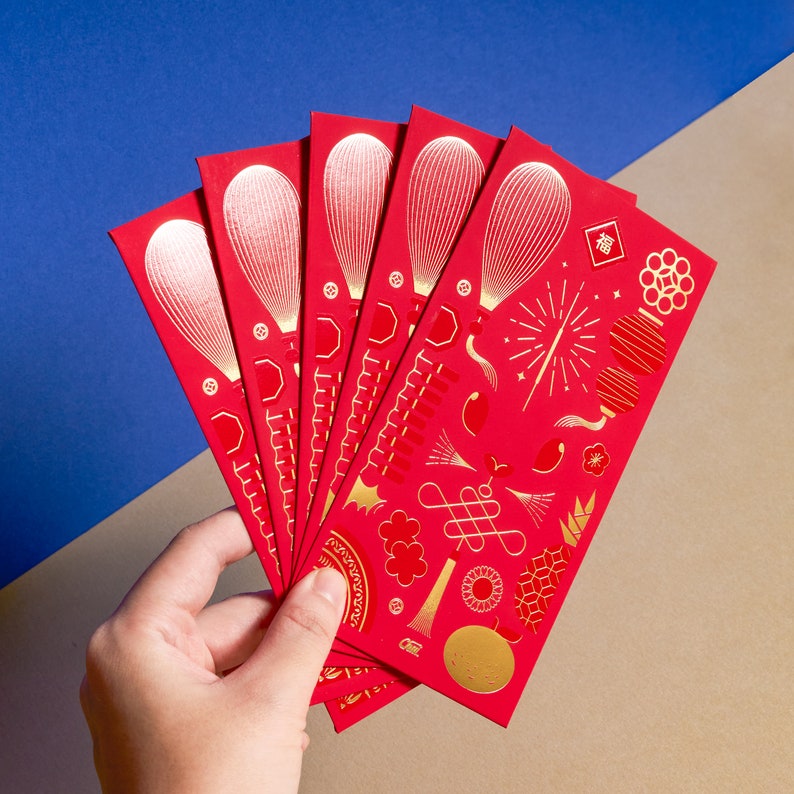 10 CNY Red Envelopes Year of the Rabbit 2023 Red Packet Hong Bao Lai Xi Angpao Malaysia image 3