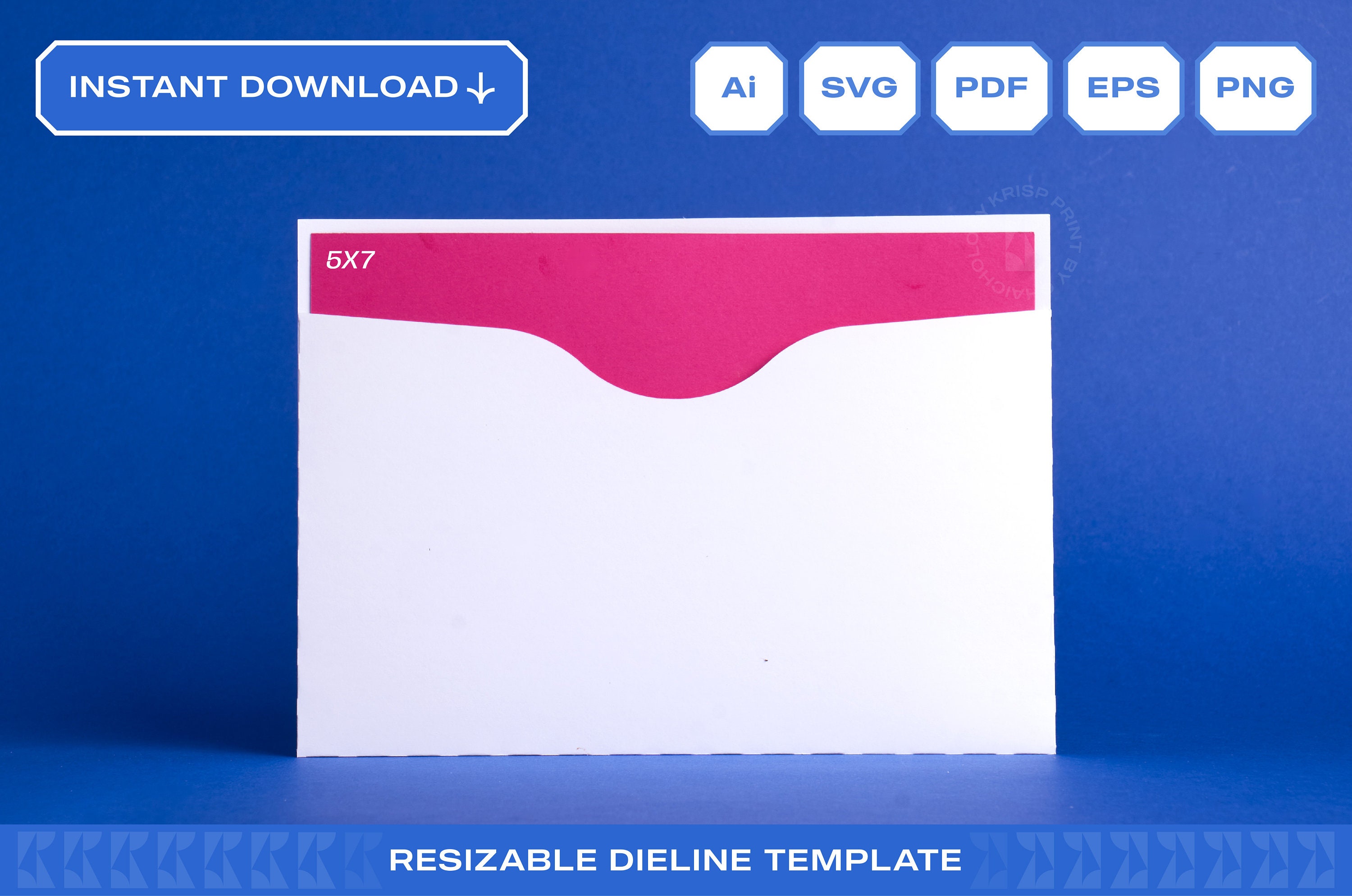 Invitation Card Sleeve 5x7 Pocket Envelope Template Card Holder SVG for