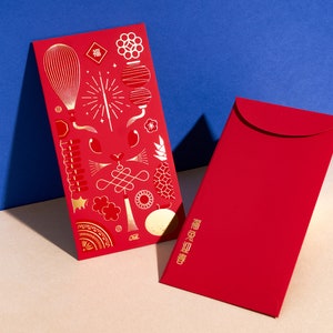 10 CNY Red Envelopes Year of the Rabbit 2023 Red Packet Hong Bao Lai Xi Angpao Malaysia image 2