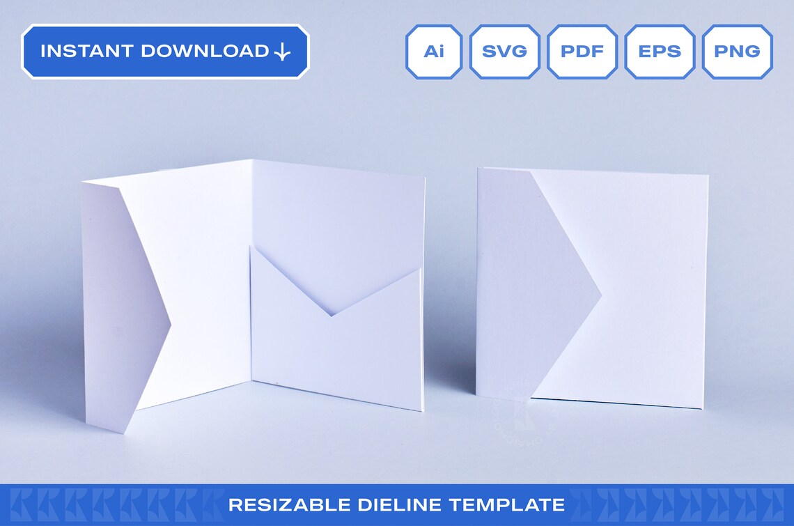 Pocket Card Template Invitation Card Sleeve SVG for Cricut Etsy