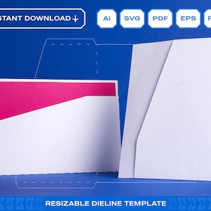 Einladungskartenhülle | 5x7 Taschen Umschlag Vorlage | Kartenhalter | SVG für Cricut | Sofortiger Download druckbar