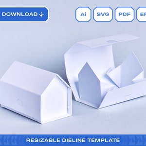 Minimal House Box Template | Favor Box | Treat Box | Gift Box | SVG for ...