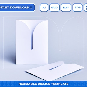 Modelo de envelope de bolso | Porta-cartões-presente | luva do cartão do convite | SVG para Cricut | Download instantâneo para impressão