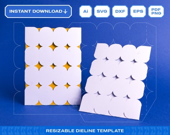 5x7 Invitation Card Sleeve | A7 Pocket Envelope Template | Bauhaus Inspired Card Holder | SVG for Cricut | Instant Download Printable