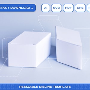 Plantilla de caja de paralelogramo / Caja de regalo pequeña / Embalaje para pequeñas empresas / SVG para Cricut / Descarga instantánea imprimible