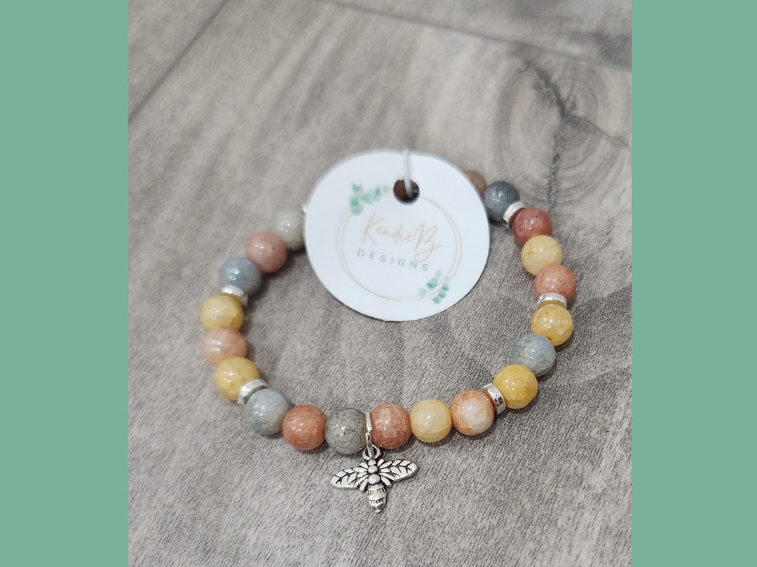 Beaded Bracelet With Charm Etsy