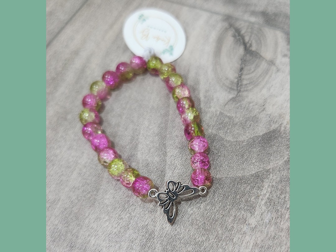 Beaded Bracelet With Charm Etsy