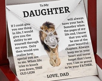 My Daughter Proud of You, Gift From Dad, Daughter Gift, Daughter Necklace, 14k Sentimental Gift,  Graduation Gift, This Old Lion