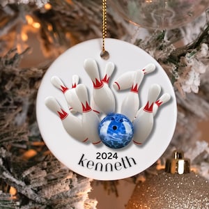 Personalized Bowling Ornament, Bowling Gift, Bowling Birthday Favor, Bowling Team, Bowling Team Gift, Gift for Bowler, Bowling League Gift