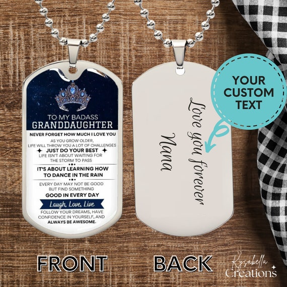 Badass Grandmother Granddaughter Necklace Gift for Grandmother