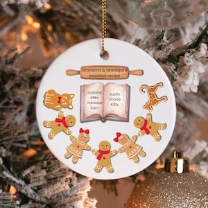 Personalized Grandparent Ornament, Gingerbread Ornament, Grandma & Grandpa Cookie Ornament, Custom Family Ornament, Gift from Grandkids