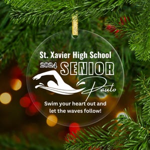 Custom Swim Senior Gift, Swim Team Gifts, Swimmer  Senior Night Gift, Senior Swim Team, Swim Team Gift, Senior Ornament, Swimming Gifts