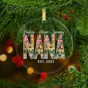 Personalized Nana Ornament, Grandma Ornament, Gift for Nana Christmas Gift, Nana Keepsake, Promoted to Nana, Custom Nana Gift, Nana EST 2024