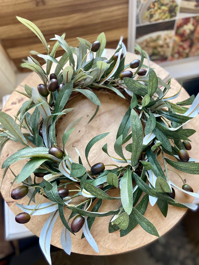 Mini Olive Branch Wreath Modern Olive Wreath Small Candle - Etsy