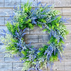 Faux tuinkruidenkrans voor keuken, krans voor dagelijks groen, lavendel keukenkrans, lente en zomer gemengde kruidenkrans, cadeau voor thuis