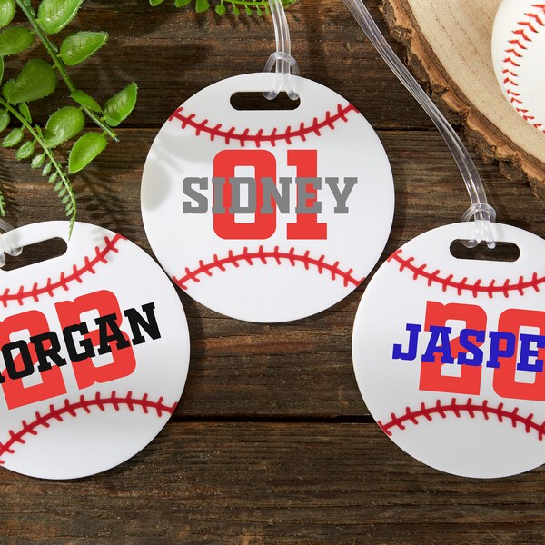 Baseball Bag Tag Etsy