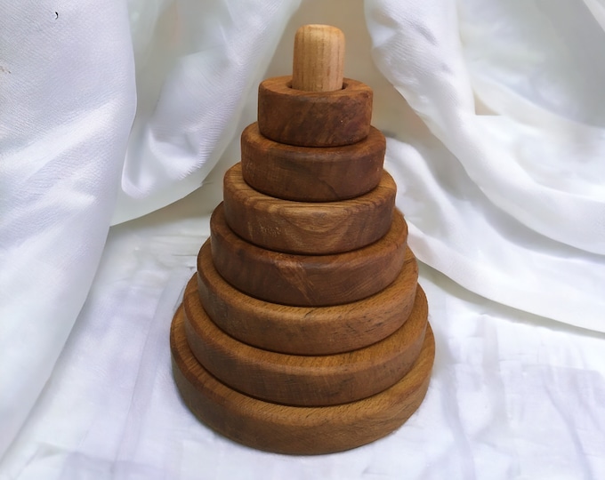 Wooden Stacking Pyramid - Circle Toy - Christmas Gifts For Toddlers-wooden toys