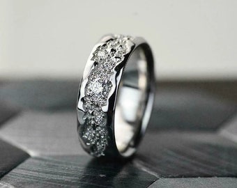 Men's Diamond Wedding Band, Anniversary Gift, 2.01 Ct Diamond Band, Men's Engagement Rings For Him, Diamond Band