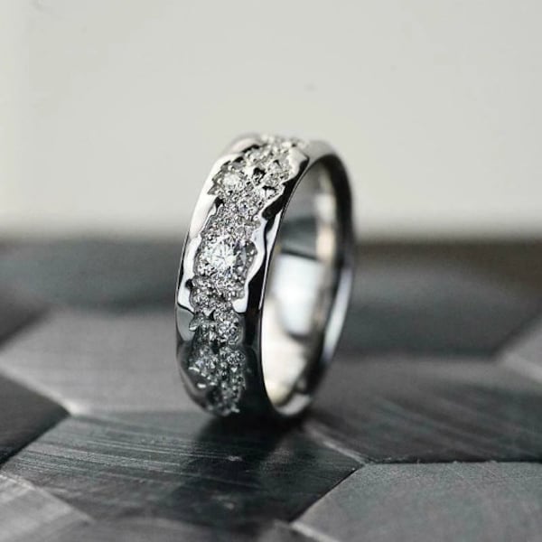 Men's Diamond Wedding Band, Anniversary Gift, 2.01 Ct Diamond Band, Men's Engagement Rings For Him, Diamond Band