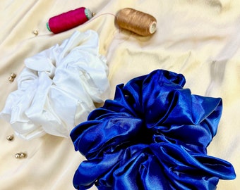 Oversized Large satin Silk Scrunchie. Volumizer Jumbo Scrunchies.  Scrunchies for Girls and Women.