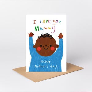 "Süße ""Ich liebe dich Mama!""" Schwarze Muttertagskarte - A6 / 4,1 "x 5,8" mit Kraft Umschlag - 1st Time Mum, der erste Muttertag Bild 3