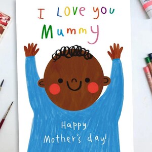 "Süße ""Ich liebe dich Mama!""" Schwarze Muttertagskarte - A6 / 4,1 "x 5,8" mit Kraft Umschlag - 1st Time Mum, der erste Muttertag Bild 6