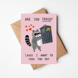 Carte d'anniversaire de raton laveur drôle ou carte de Saint-Valentin pour lui, son mari, sa femme, son petit ami, sa petite amie - 5 x 7 pouces avec enveloppe Kraft - Wanna Take You