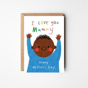 "Süße ""Ich liebe dich Mama!""" Schwarze Muttertagskarte - A6 / 4,1 "x 5,8" mit Kraft Umschlag - 1st Time Mum, der erste Muttertag Bild 5