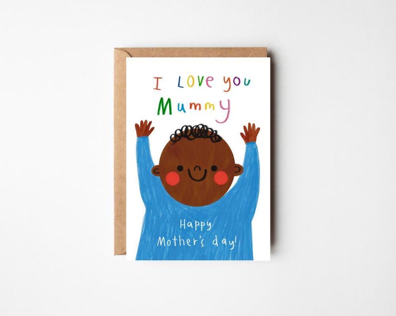 "Süße ""Ich liebe dich Mama!""" Schwarze Muttertagskarte - A6 / 4,1 "x 5,8" mit Kraft Umschlag - 1st Time Mum, der erste Muttertag Bild 5