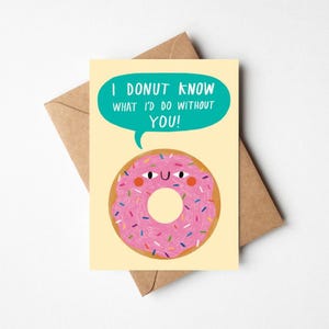 "Lustige Dankes-Karte 13x18 cm mit Kraftpapier-Umschlag - Süß & Punny illustrierte Grußbild zur Wertschätzung von Speisen - ich weiß, was ich ohne Dich tun würde!