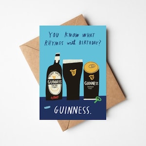 Lustig Guinness Liebhaber Geburtstagskarte - 13x18 cm mit Kraft Umschlag - Moderne illustrierte Karte für den besten Freund, Sohn, Bruder, Vater, Neffe, Ehemann