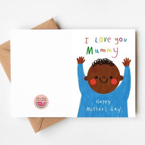 "Süße ""Ich liebe dich Mama!""" Schwarze Muttertagskarte - A6 / 4,1 "x 5,8" mit Kraft Umschlag - 1st Time Mum, der erste Muttertag Bild 4