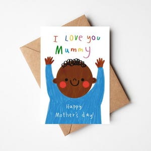 "Süße ""Ich liebe dich Mama!""" Schwarze Muttertagskarte - A6 / 4,1 "x 5,8" mit Kraft Umschlag - 1st Time Mum, der erste Muttertag Bild 1