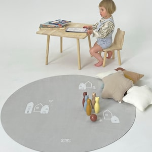 Natural rubber baby mat PRIME Scandi Mist Circle