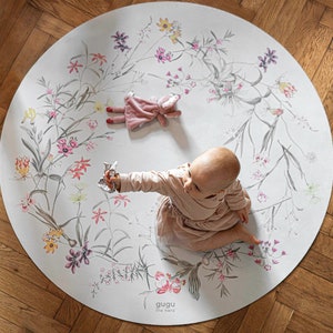 Natural rubber baby mat Flower Garden Circle