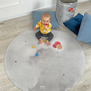 Natural rubber baby mat PRIME Baloon Dream circle